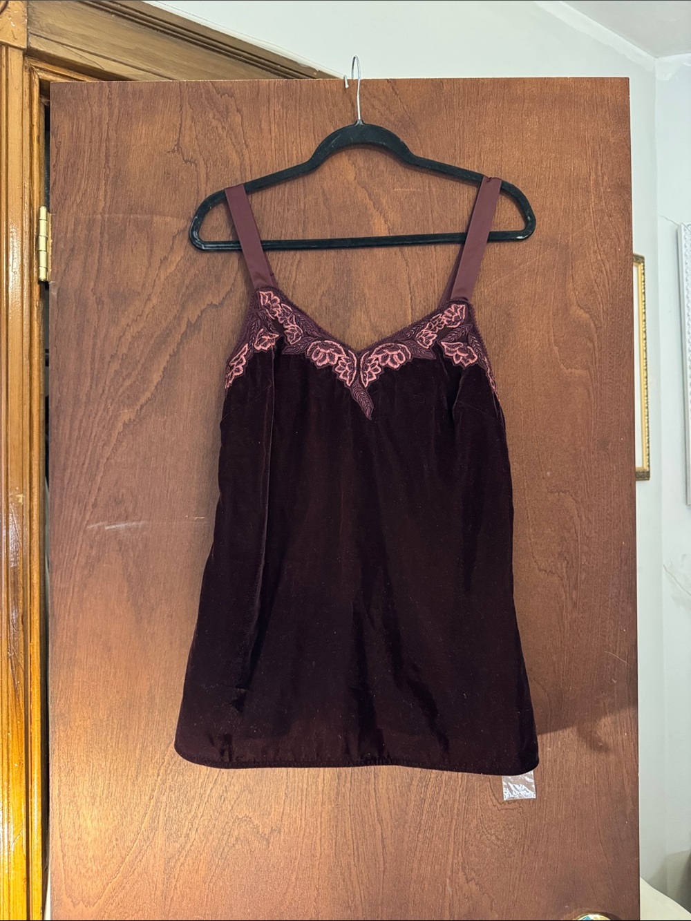 Velvet Burgundy top or dress with Lace Trim